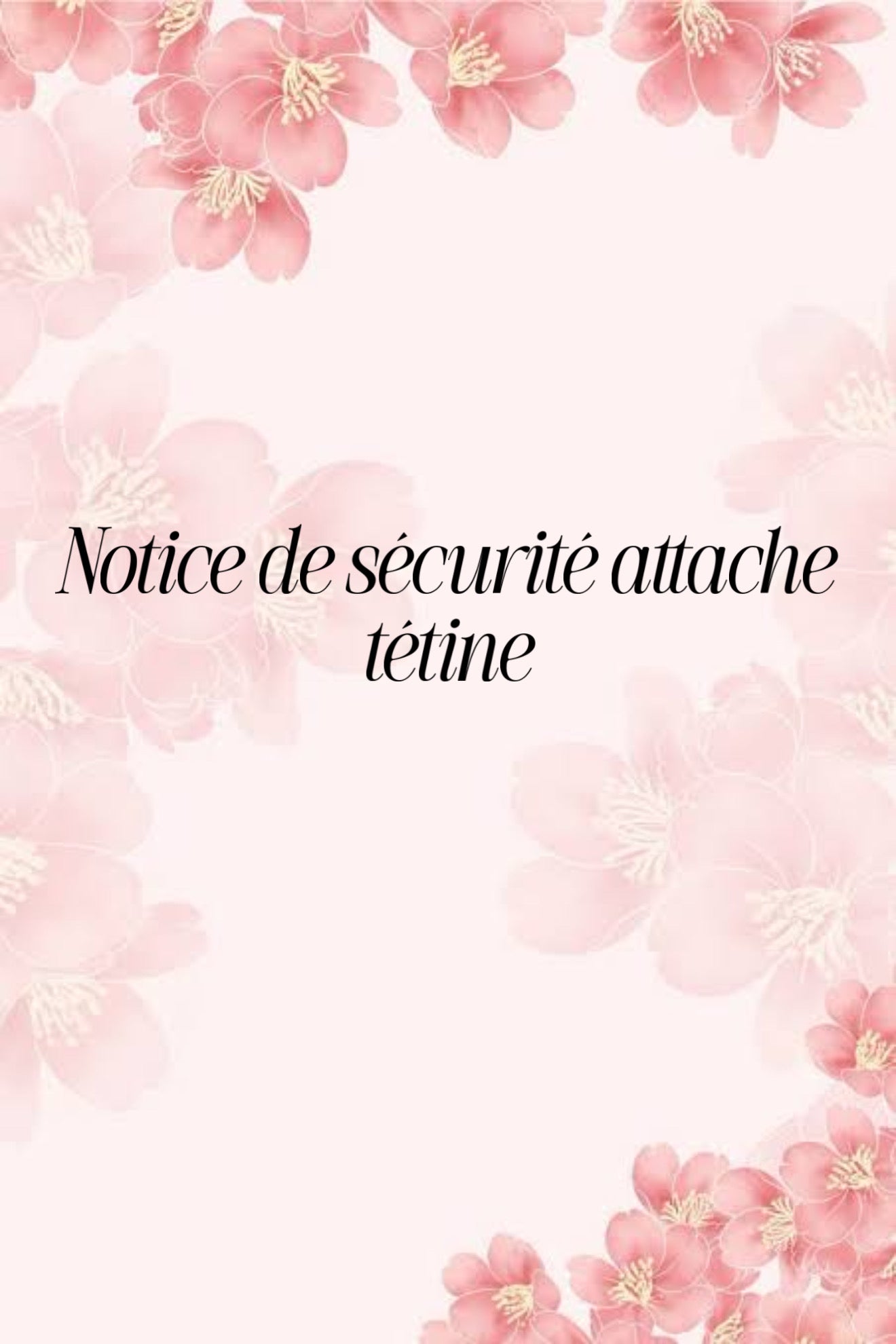 Notice de sécurité